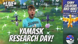 Yamask Research Day and Shiny Galarian Bird Hunt in Pokemon Go!