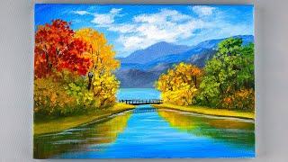 Mountain Lake Scenery Painting / Landscape Painting