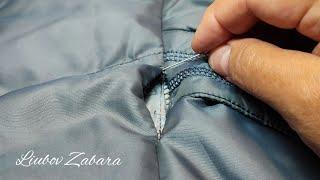 SEW JACKET along the seam.  Blind seam "back needle".  SEW THE HOLE.  Beginner's Guide