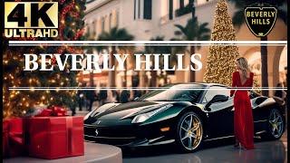 BEVERLY HILLS | Rodeo Drive  Christmas lights luxury vibes ️ California  [4K]