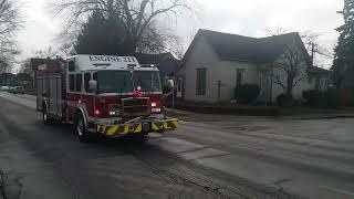 Lebanon Indiana fire department engine 211 responding code 3 on a medical run with BCEMS medic 11