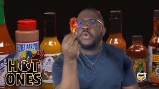 Stefan Johnson Pays The Price While Eating Spicy Wings| Hot Ones at Home