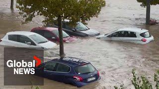 France floods: Red alerts issued in several regions as floodwaters overcome city streets