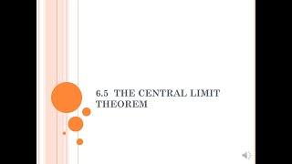 H-Stats: 6.5 Central Limit Theorem