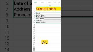 How to create form in excel #focusinguide #exceltips #tutorial #shorts