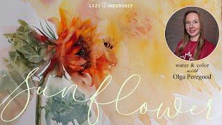 Sunflower & Bee painting tutorial  Trailer - Olga Peregood