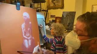 Blue Easel Club life drawing class.