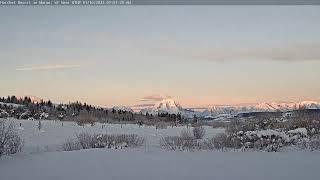 Teton Time Lapse of sunrise viewed from Hatchet Resort on January 10, 2025