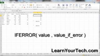 IFERROR Function Microsoft Excel