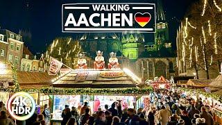  AACHEN, GermanyChristmas Lights & Market Walk 20214K HDR Walking Tour