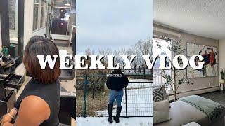 #21 I CUT MY HAIR,Getting a silk press,New Art, Snowing in spring,Visiting a farm| Living in Canada