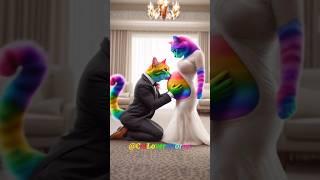 happy life of a rainbow cat family #pets #cute #cat