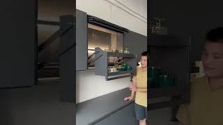 Intelligent control Shutter doors with Foldable Baskets for Kitchen cabinet Storage #smarthomedesign