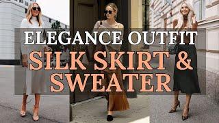 Silk Skirt and Sweater Outfit: Effortless Elegance for Fall | 2024 Fashion Trends