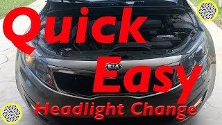 How to Change Headlight Bulbs on 2011-2013 Kia Optima- QUICK N EASY!!!