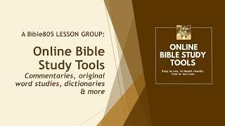 Online Tools to help you study the Bible