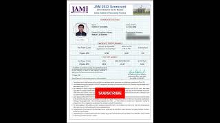 IIT JAM 2022 Score card Physics