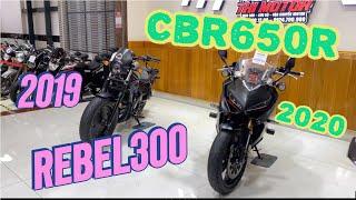 Cặp Honda : rebel300 2019 độ ngầu (9x) + cbr650r touring 2020 (15x)-thi moto thủ đức