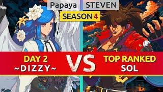 GGST ▰ Papaya (Day 2 Dizzy) vs STEVEN (TOP Ranked Sol). Guilty Gear Strive Gameplay