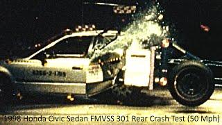 1996-2000 Honda Civic Sedan FMVSS 301 Rear Crash Test (50 Mph)