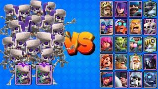 16 ESQUELETOS EVOLUCIONADOS vs TODAS LAS CARTAS TERRESTRES | Clash Royale