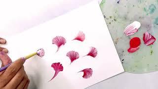 How to practice Carnation flower stroke l one stroke painting techniques Varsha Fine Art