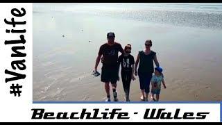 Family Vanlife trip exploring beach in Wales - ExploreVan.uk