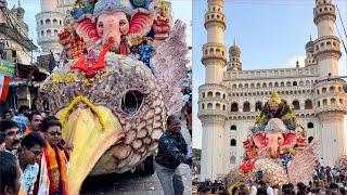 Ganesh Shobha Yatra 2024 | Ganesh nimajjanam in Charminar | Ganesh immersion at Hussain Sagar 2024