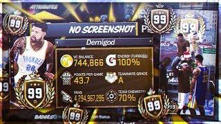 NBA 2K18 99 OVERALL REACTION • SECRET LEGEND BADGE & DEMIGOD BEST BUILD UNLOCKED! MYCAREER COMPLETE!