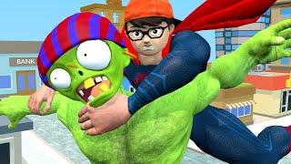 Scary teacher 3D NickSuper vs Giant Zombie - Dr Zomboss troll Tani Funny animation