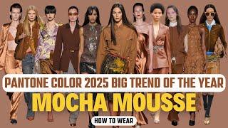 HOW TO WEAR 2025's Top Color Trend Mocha Mousse Chic! Pantone Color of the Year 2025