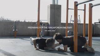 Preparing my friend for the SINGAPORE Military