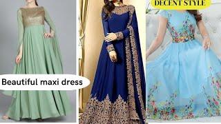 beautiful maxi design/ maxi/ long frock/ decent style