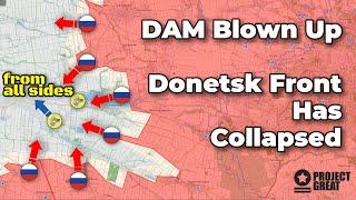 Dam Was Blown Up Once Again. Collapse of the Donetsk front. Russian Advances. Front Update.