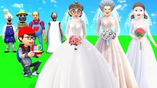 Scary Teacher 3D vs Squid Game Nick Choose Who Wear Wedding Dresses Nice or Error 5 Times Challenge