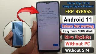 Tecno BD4i Google Account Bypass NO NEED PC | NO SIM | Tecno Pop 5 LITE FRP Bypass Android 11