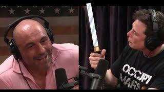 Elon Musk plays with Joe Rogan's 500 YEAR OLD SAMURAI SWORD!