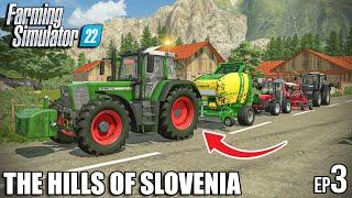 GRASS-PASTURE Operation - FROM START to FINISH | The Hills of Slovenia |Farming Simulator 22 Ep3