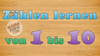 Zählen lernen von 1 bis 10 deutsch - Lernvideo für Kinder - Mathematik Tutorial eins bis zehn