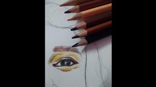 Realistic Portrait drawing colored pencil|tutorial part-1 #shorts #short #trending #viral #youtube
