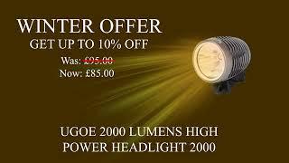 Visual Demo of UGOE 2000 Lumens High Power Headlight for Bicycles