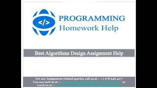 Algorithms Design Assignment Help