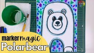 Winter Polar Bear Marker Magic Art Project