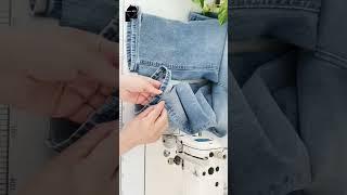 The best way to shorten jeans and keep original hem #tailoring #sewinghacks #shortvideo