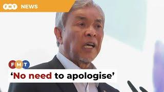 No need for PH to apologise to Umno, says Zahid