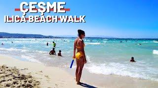 Çeşme Ilıca Beach Walk | July 2023 TÜRKİYE  [4K UHD]