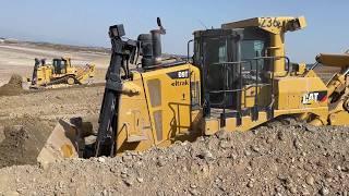 Caterpillar D9T Bulldozers Shaping An Old Mining Site (Reclamation Works)