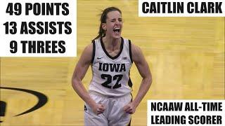 Caitlin Clark CAREER-HIGH 49pts, Breaks All-Time Scoring Record In Iowa Hawkeyes Win | HIGHLIGHTS