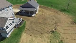 Garage landscape re-do.  Prior to seeding grass.