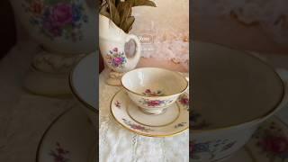 레녹스 로즈 앤틱잔 Lenox Rose Cup and Saucer 앤틱 빈티지 커피잔 찻잔 | 미묘한피크닉